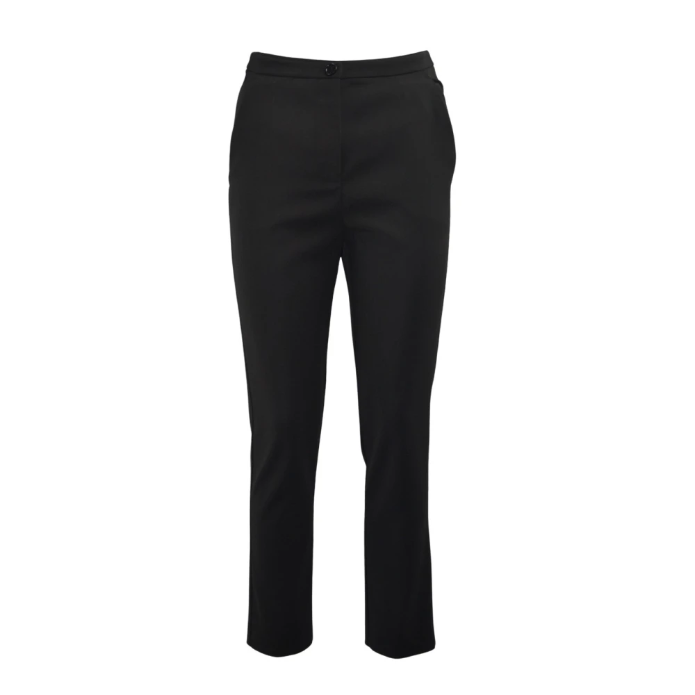 PATRIZIA PEPE Stretch Crepe Broek Eco-Vriendelijke Stijlvolle Broek Black Dames