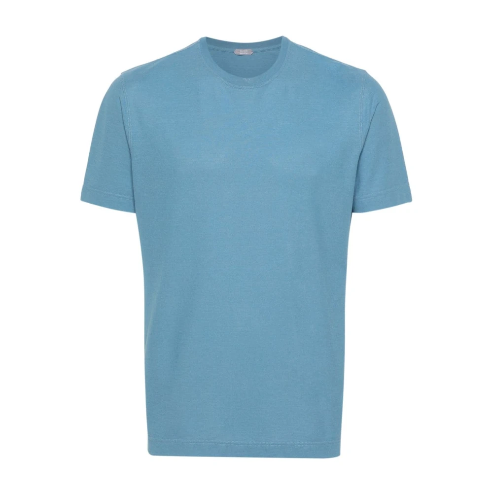 Zanone Heldere Blauwe T-shirts en Polos Blue Heren