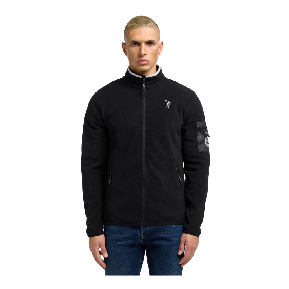 carlo colucci Sportieve Fleecejas Black Heren