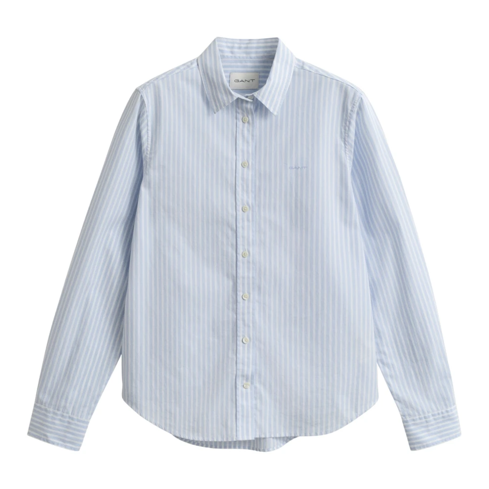Gant Poplin Striped Shirt - Light Blue - Size 14 (L) - Image 5