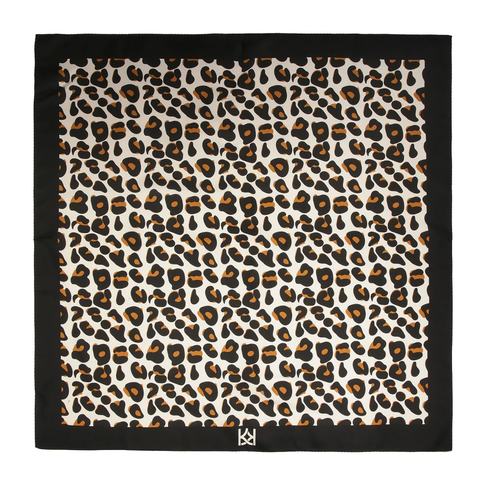 Kazar Elegante zijden sjaal met luipaardprint Brown Dames
