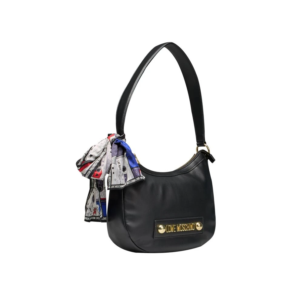 Love Moschino Elegante Zwarte Handtas met Gouden Details Black Dames