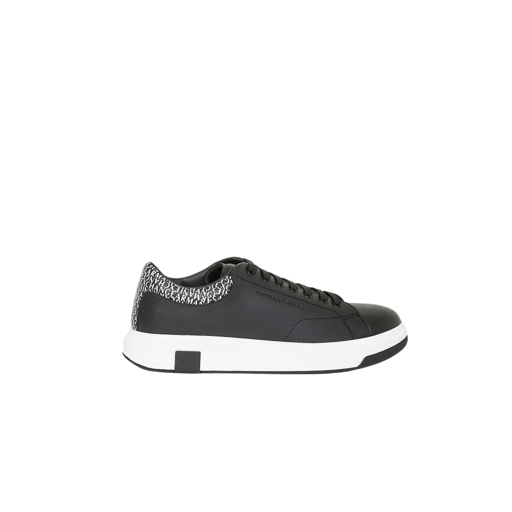 Armani Exchange Zwarte Lage Sneakers Black Heren