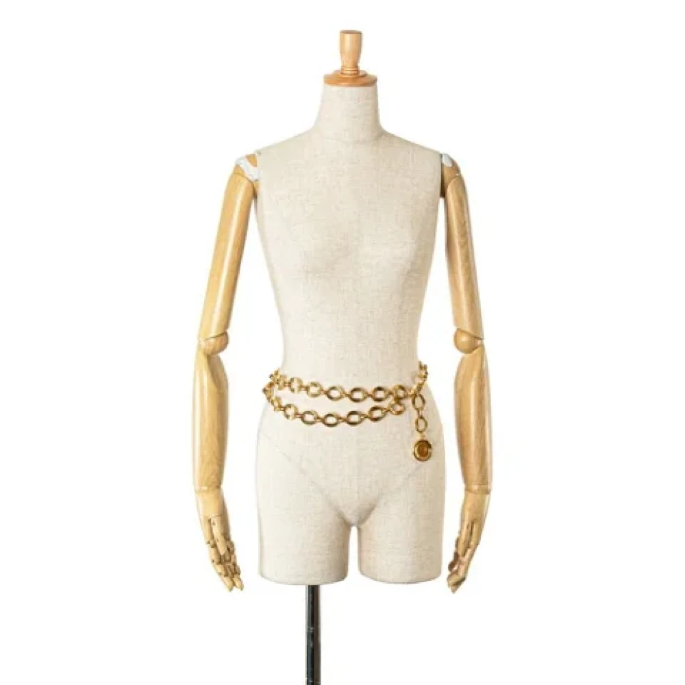 Chanel Vintage Pre-owned Fabric belts Yellow Dames