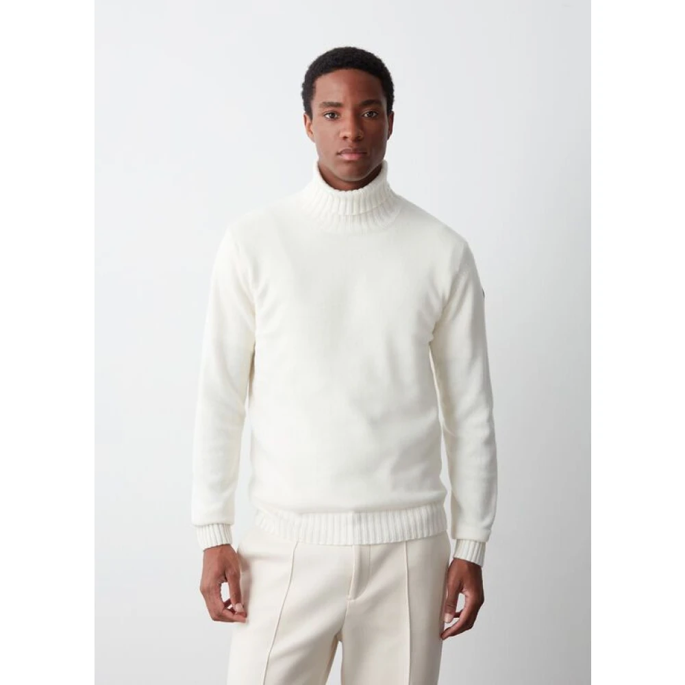 Colmar Witte Cashmere Trui Geribbelde Coltrui White Heren