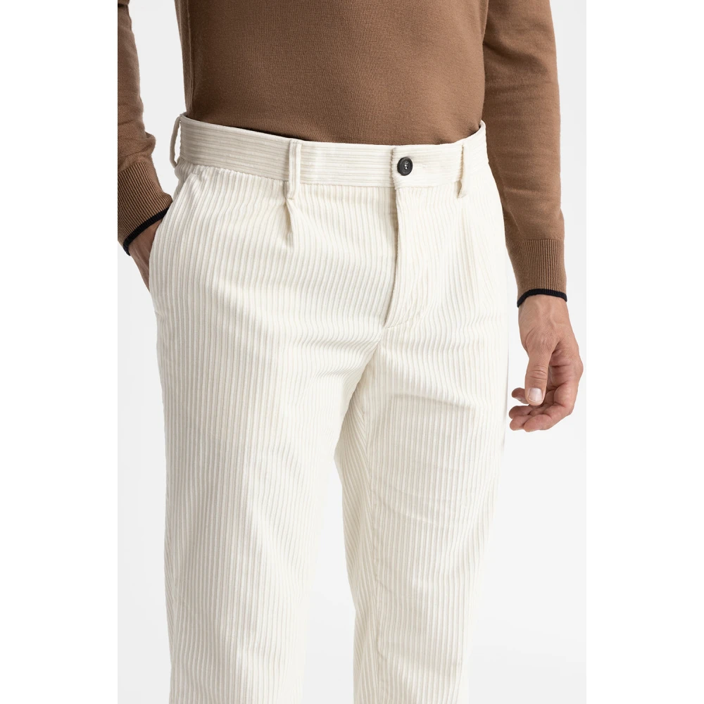 PESERICO Franse corduroy chino broek White Heren