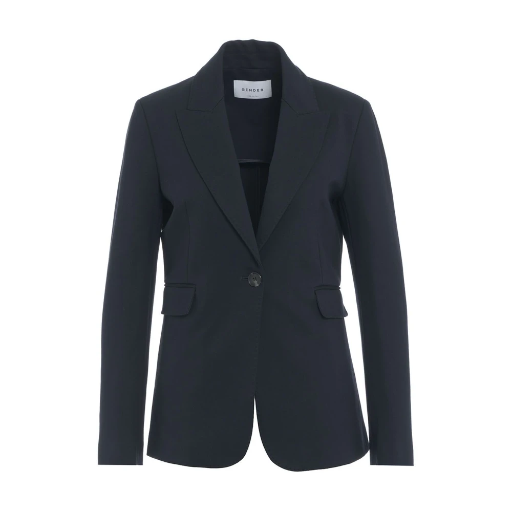 Gender Italiensk Blazer med Spetsiga Revers Blue, Dam