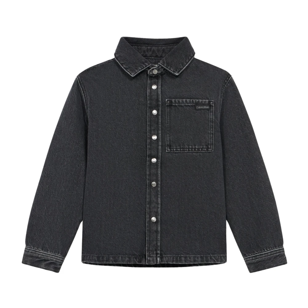 Calvin Klein Boys Black Light Jackets, 16 Y, Denim Shirt