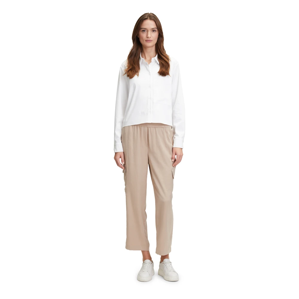 Betty & Co Casual broek met opgestikte zakken Beige Dames