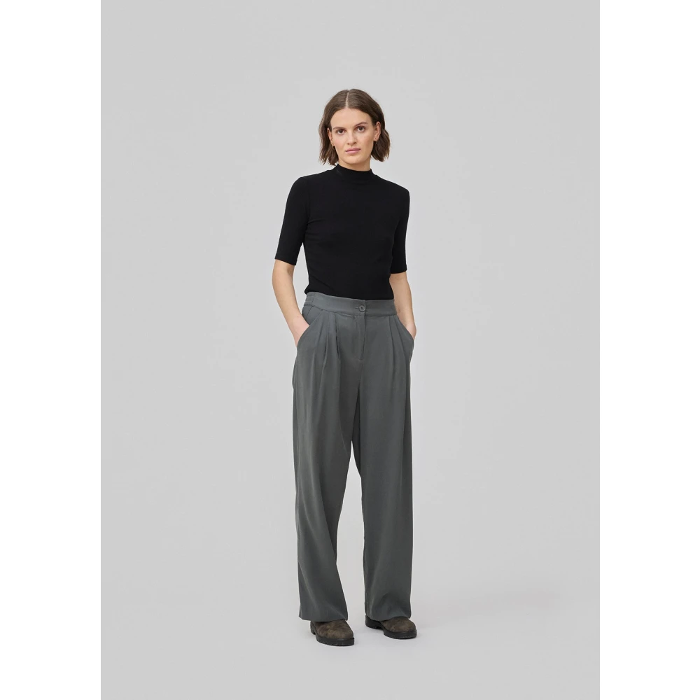 Modström Groene Harbor Pantalon Rechte Pijp Green Dames