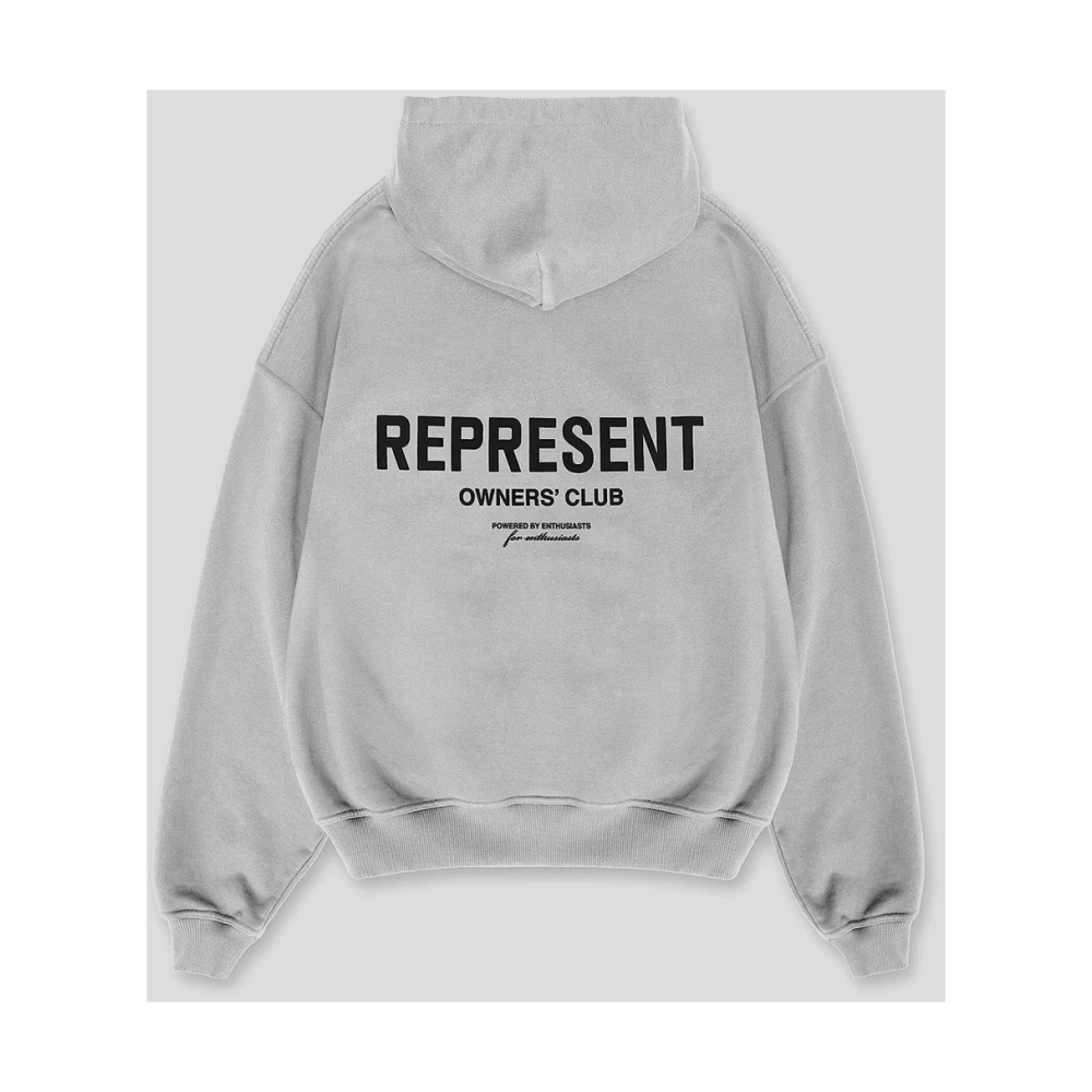 Represent Logo Hoodie Gray Heren