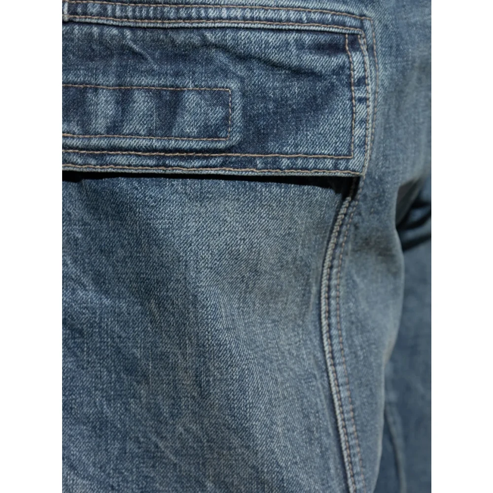 Rick Owens Blauwe Double Cargo Jeans Blue Heren