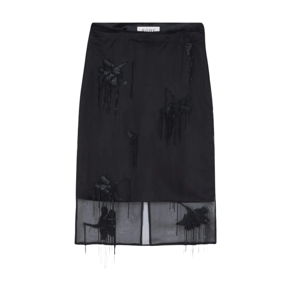 Róhe Tulpen Organza Rok Versierd Zwart Black Dames
