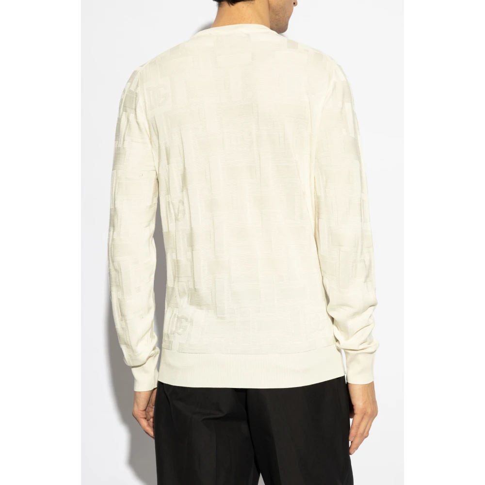 Dolce & Gabbana Trui met monogram Beige Heren