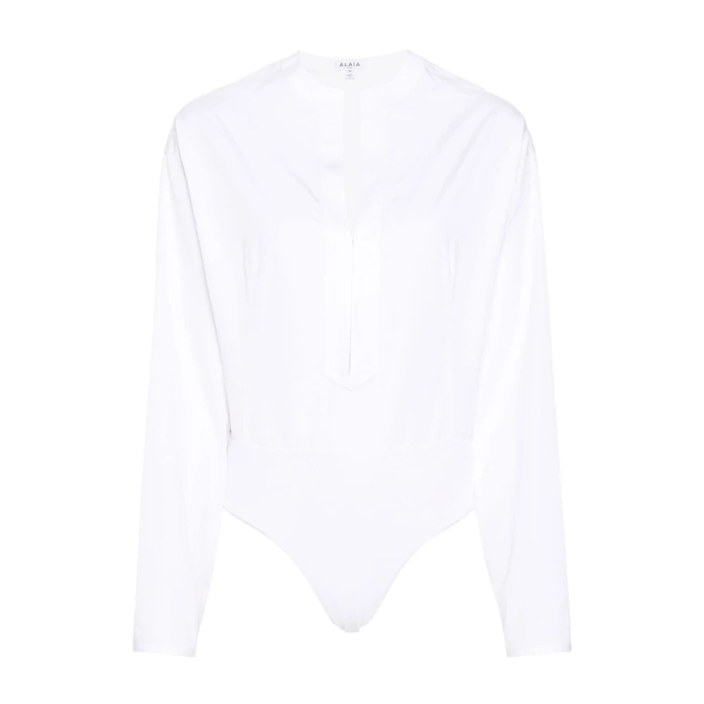 Alaïa Witte Katoenen Bodysuit Shirt White Dames