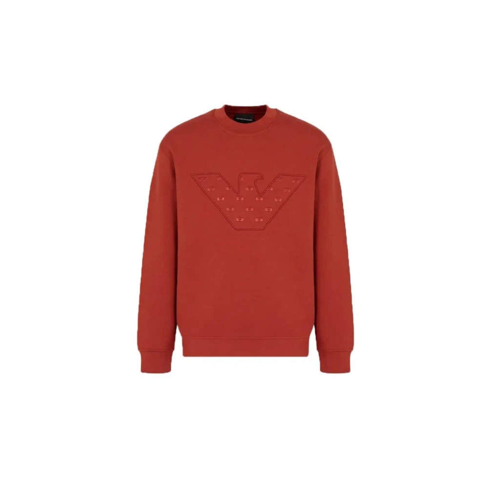 Emporio Armani Mannelijk Bruin Sweatshirt Met Ronde Hals