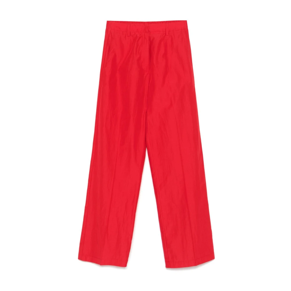 Forte Rode Broek met Elastische Tailleband Red Dames