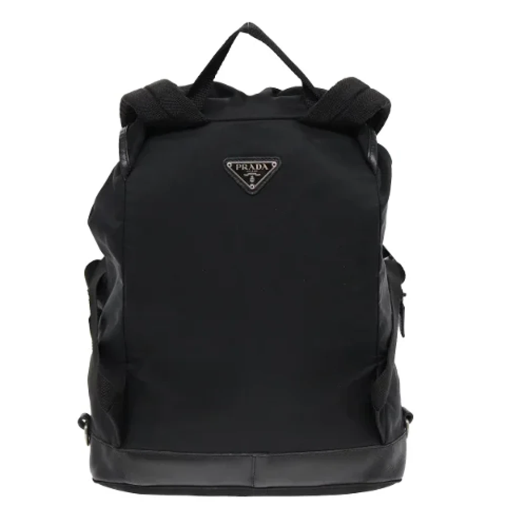 Prada Vintage Pre-owned Fabric backpacks Black Dames