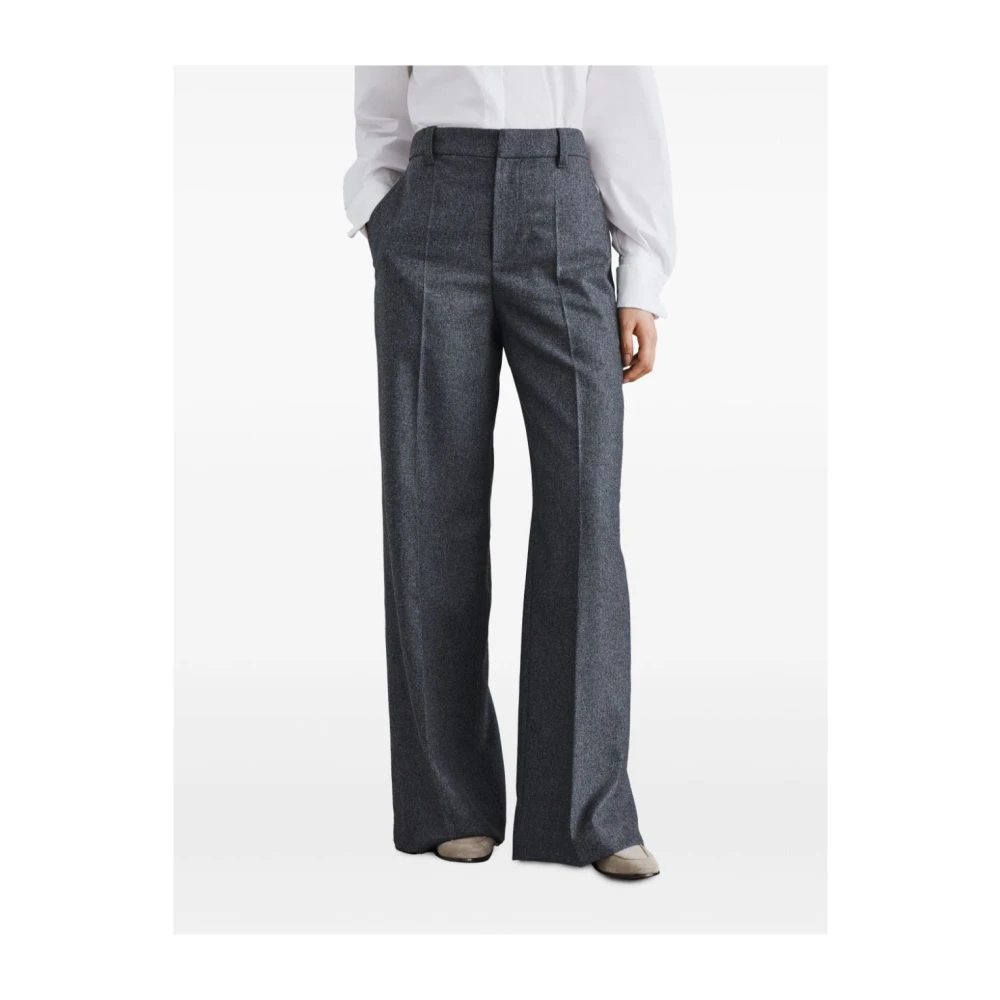 BRUNELLO CUCINELLI Wijde Pijp Wol Kasjmier Broek Gray Dames