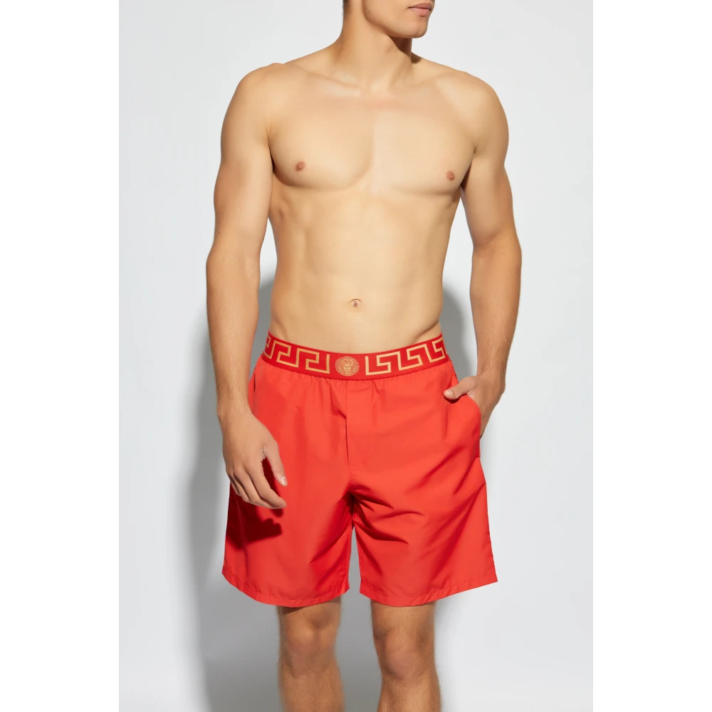 Versace Zwembroek met logo Red Heren