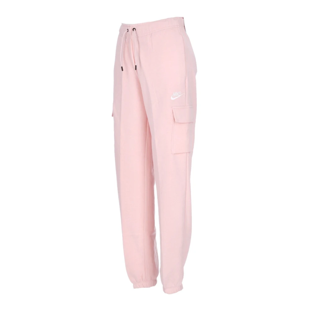 Nike Essentiële Fleece Cargo Broek Pink Dames