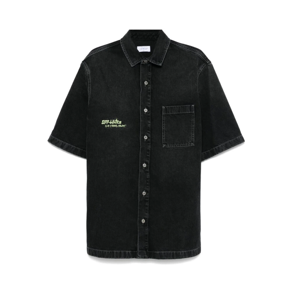 Off White Zwarte Button-Up Shirt met Arrows Logo Black Heren