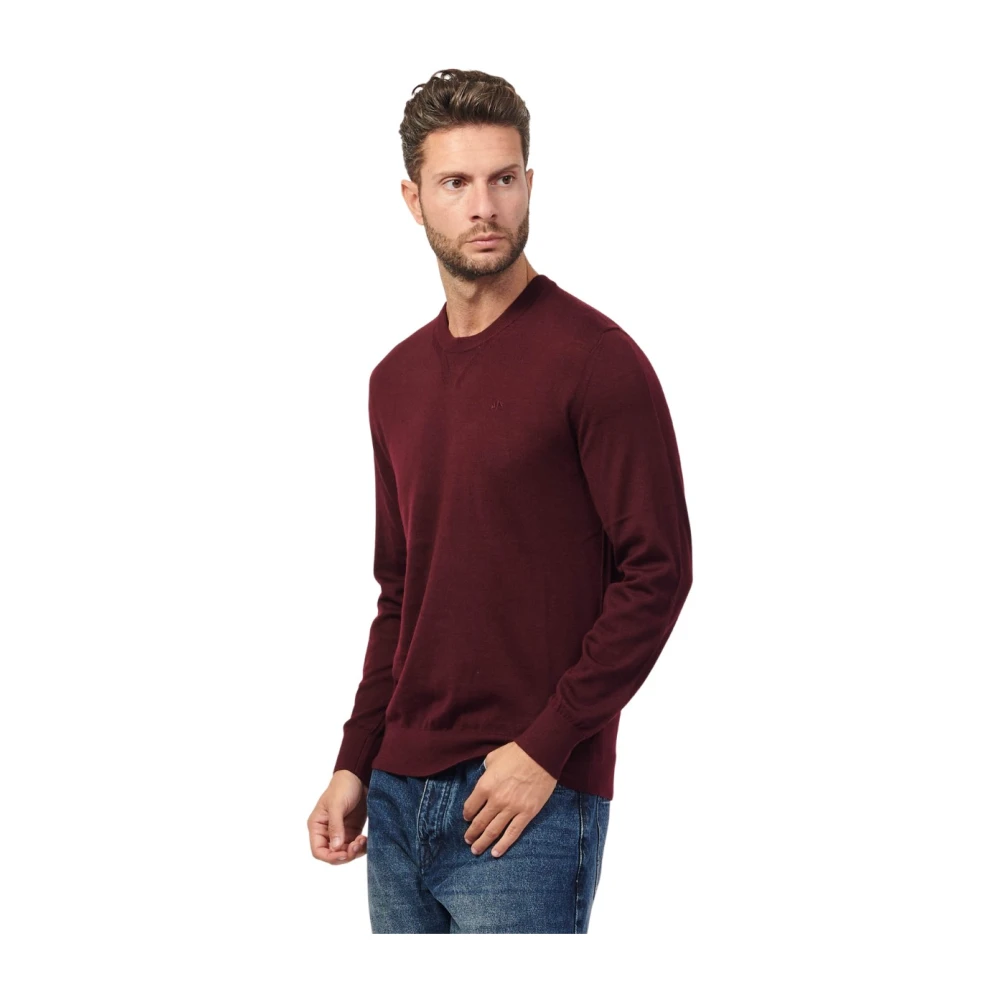 Armani Exchange Men's Red Classic Crewneck Jumper Wine Small