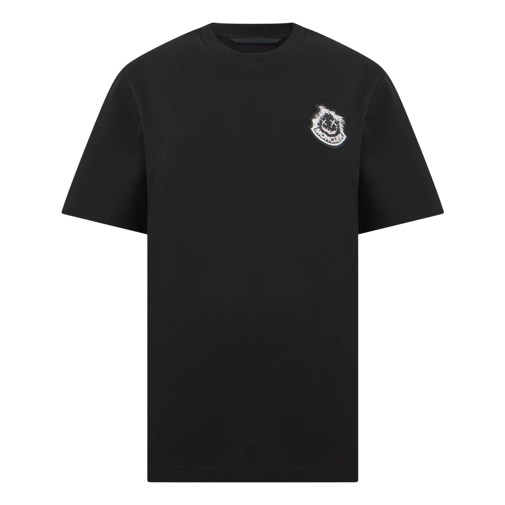 Moncler T-Shirt With Logo - Male - T-Shirts - Black - M - Tops