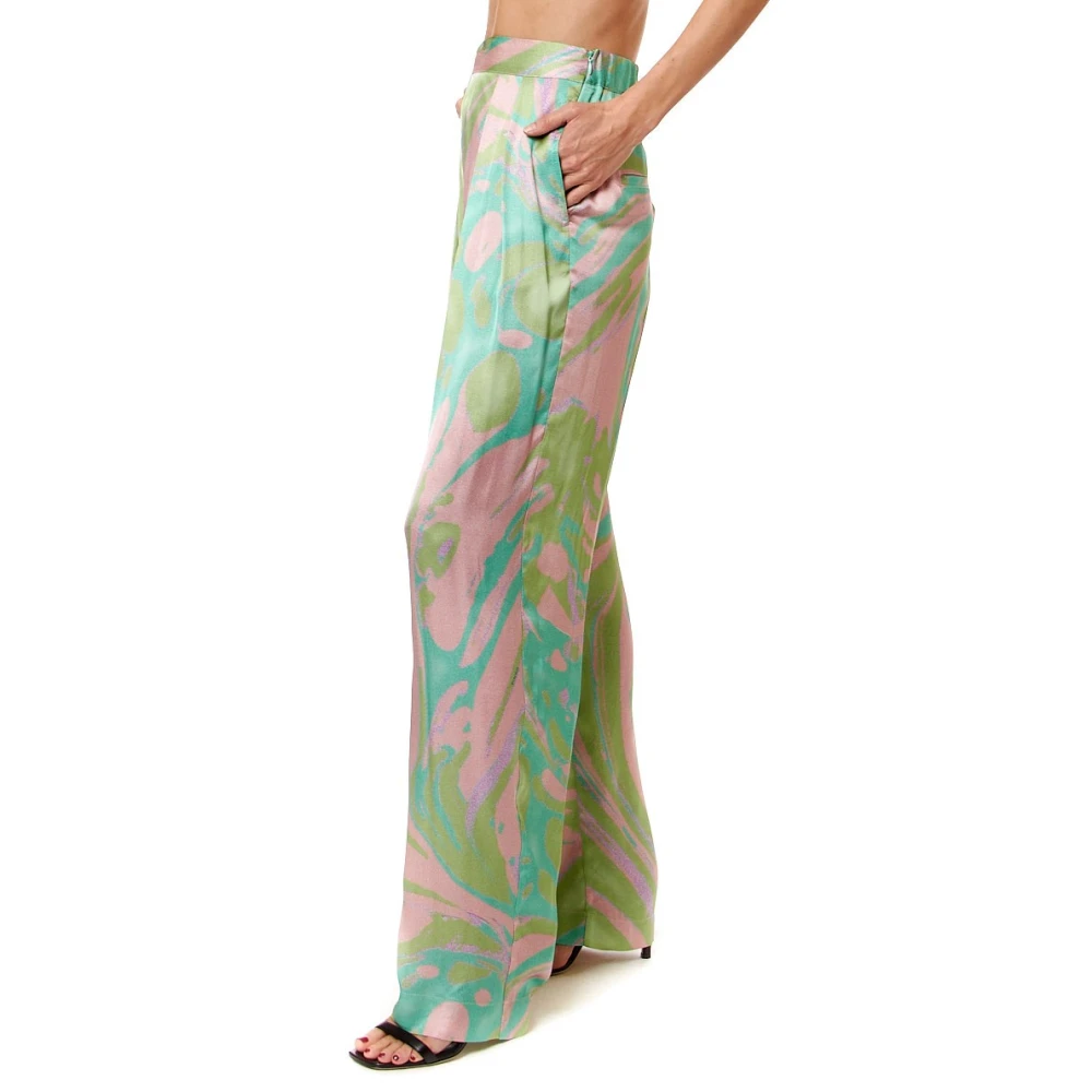 pinko Elegant Satin Lucido Green Pink Multicolor Dames