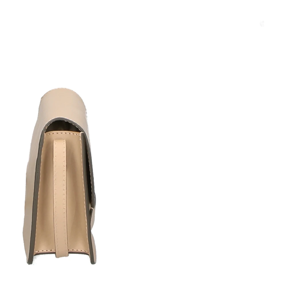 The Bridge Beige Leren Schoudertas met Magnetische Clip Beige Dames