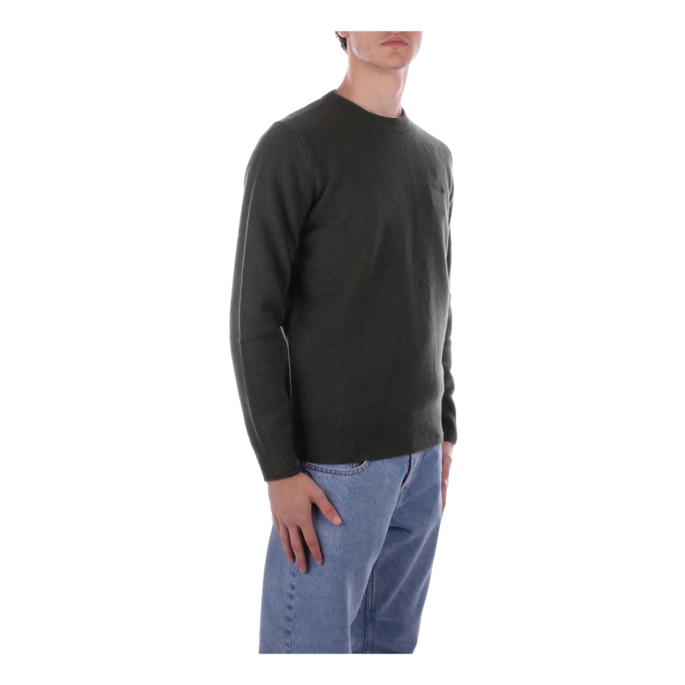 Saint Barth Militaire Trui Logo Voor Wol Green Heren