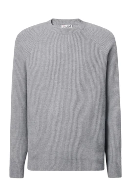 Marine Ribbed Wool Sweater
