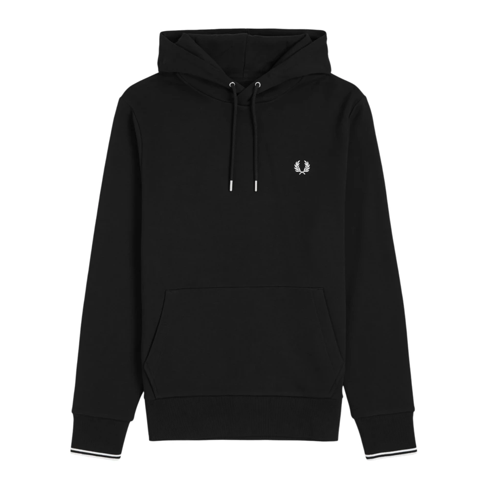 Fred Perry Men's Black Double Stripe Hoodie - Hoodies - M - Sweatshirts & Hoodies