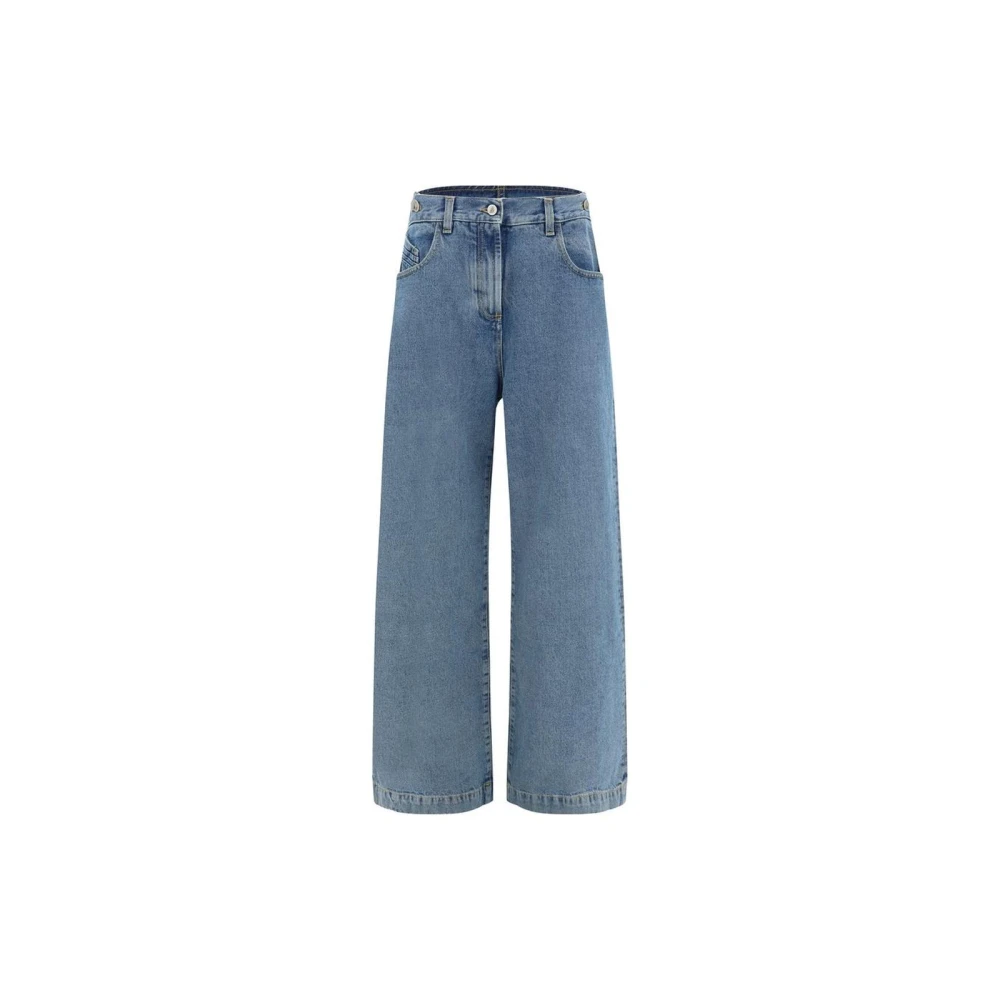 The Attico Dubbelgelaagde Wide-Leg Denim Jeans Blue Dames