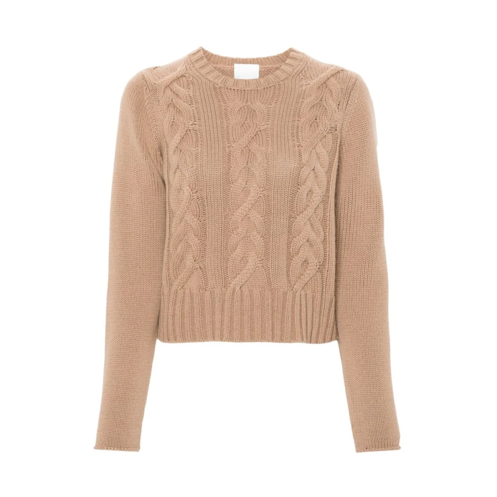Allude Kameelbruine Kabeltrui Beige Dames