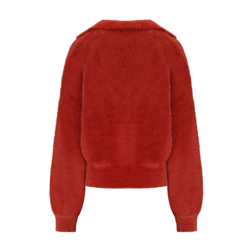 Stine Goya Rode Gebreide Polo Jumper Red Dames