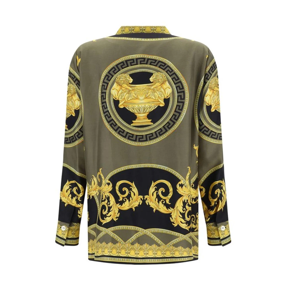 Versace Barok Print Zijden Formeel Overhemd Multicolor Dames