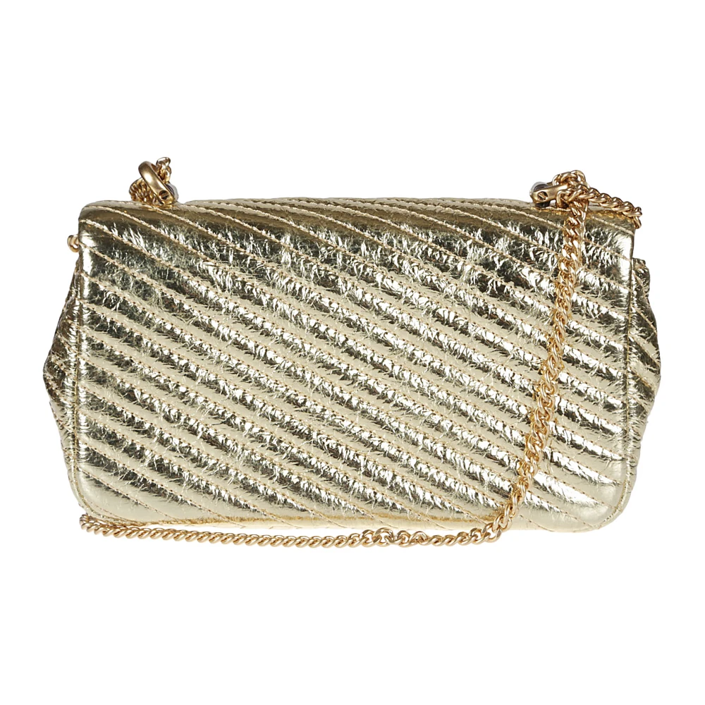 TORY BURCH Mini Flap Tas met Kira Moto Stijl Yellow Dames