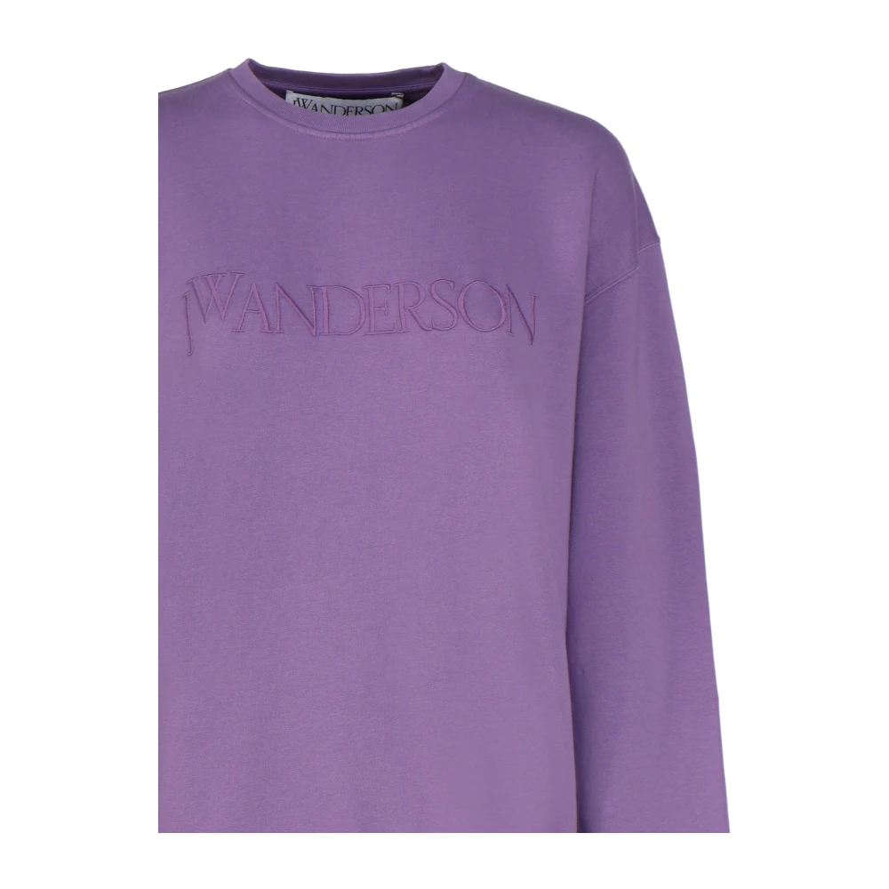 JW Anderson Paarse Katoenen Crew Neck Sweatshirt Purple Dames