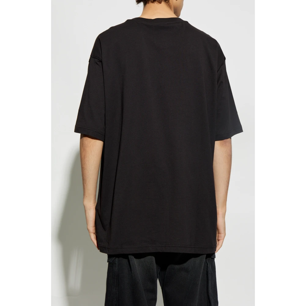 Versace Jeans Couture T-shirt met print en glinsterende pailletten Black Heren