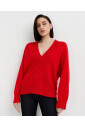 pull-en-cachemire-rouge-a-col-en-v-profond