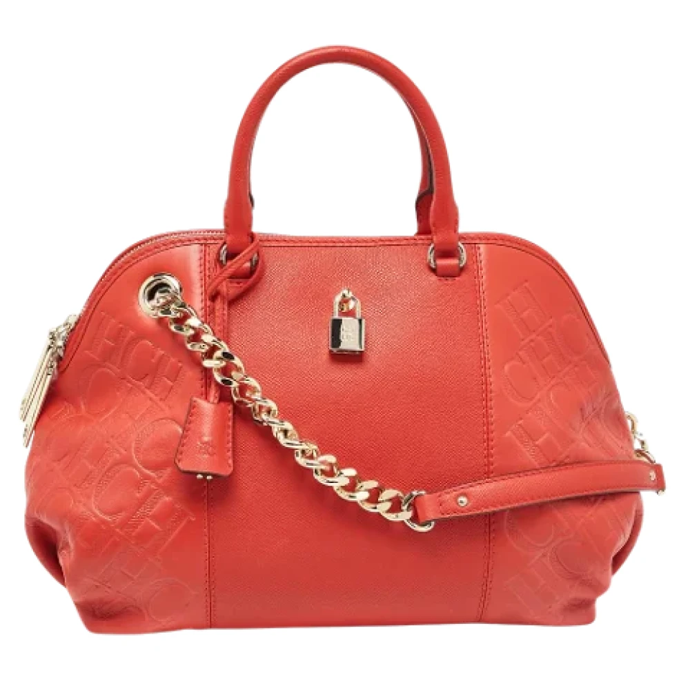 Carolina Herrera Pre-owned Leather handbags Red Dames