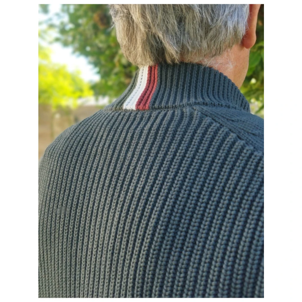 aeronautica militare Gebreid katoenen knoopCardigan Green Heren