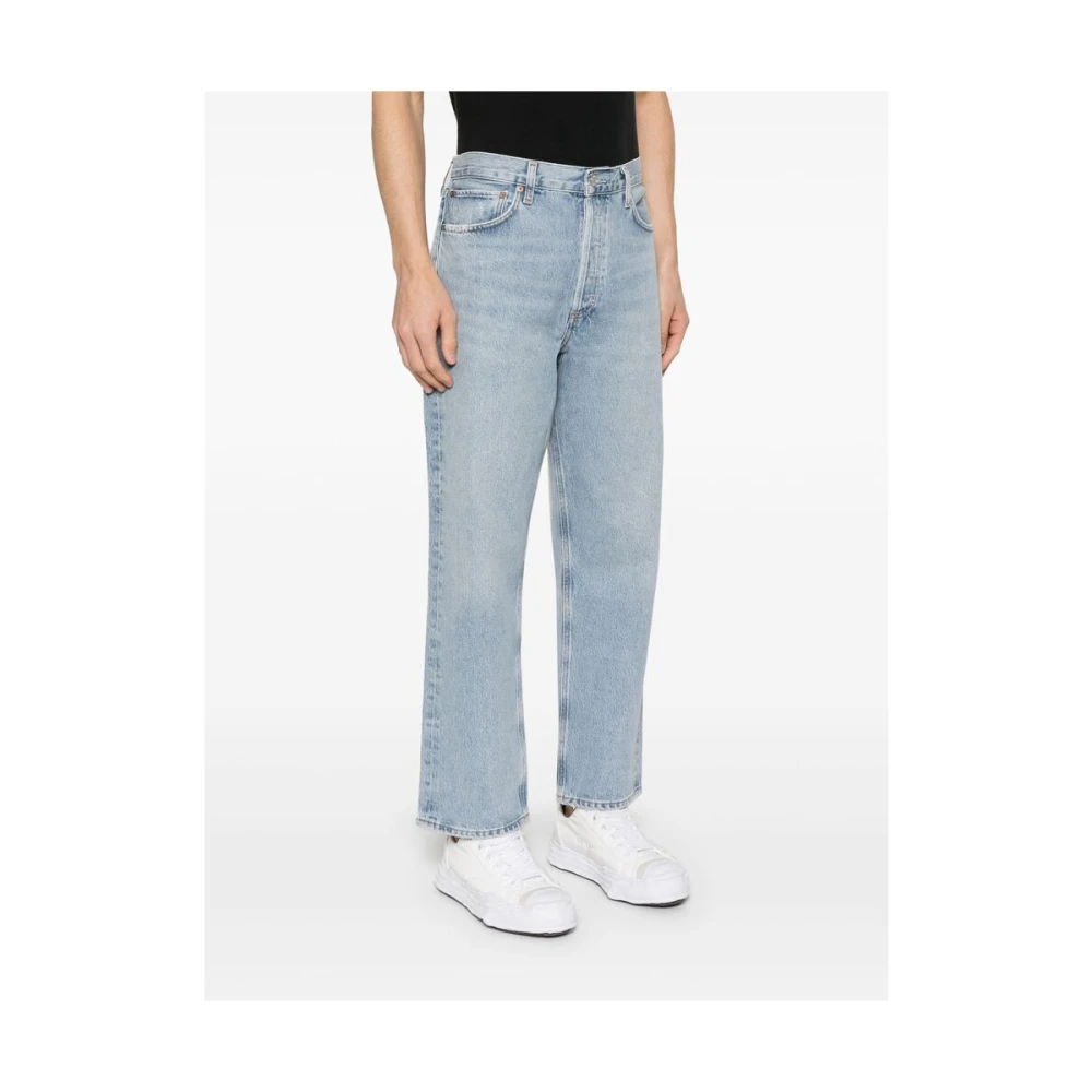 Agolde Lichtblauwe Knop Fly Jeans Blue Heren
