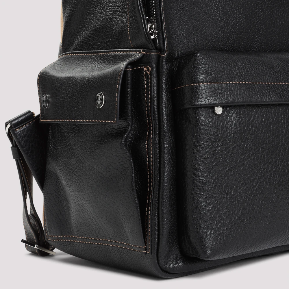 BRUNELLO CUCINELLI Klassieke Zwarte Rugzak Black Heren