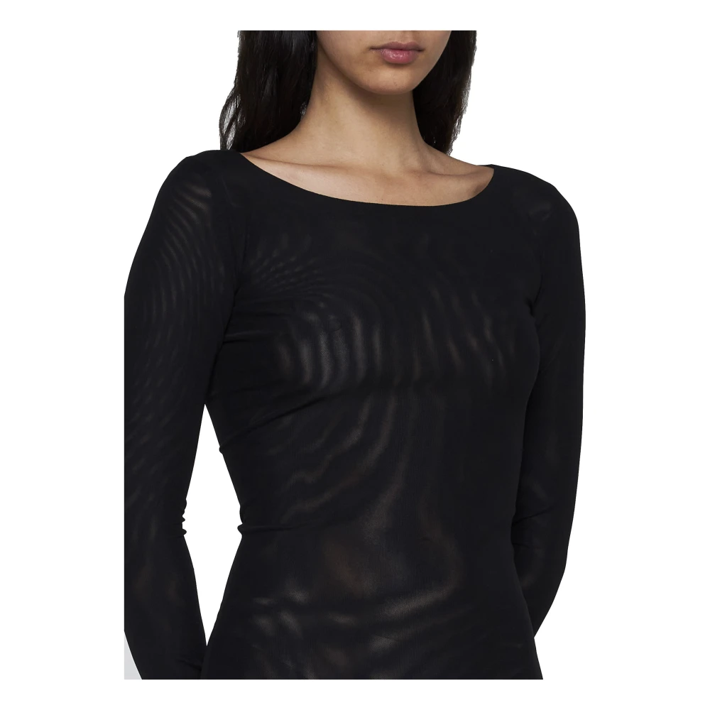 Blanca Vita Elegante Top met Girocollo Hals Black Dames