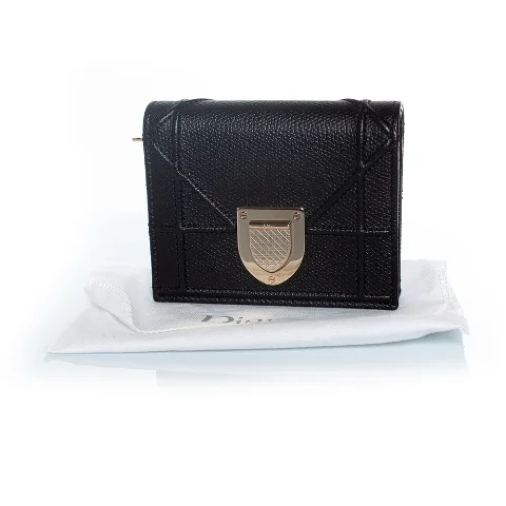 Dior Vintage Pre-owned Leather wallets Black Dames