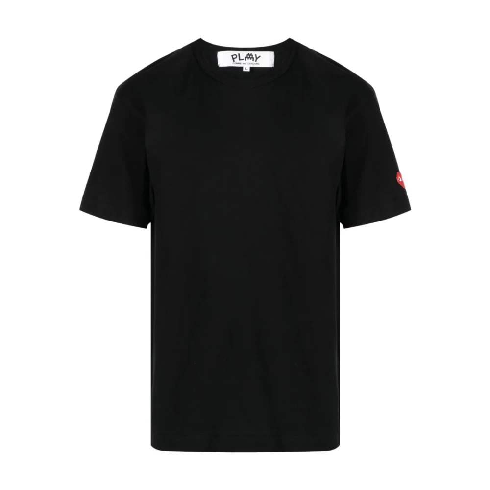 Comme des Garçons Logo Patch T-Shirt Zwart Korte Mouw Black Heren