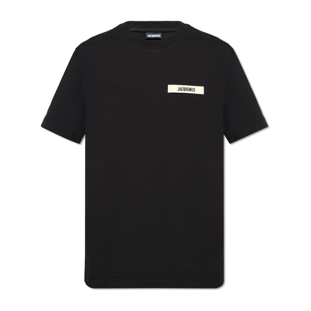 Jacquemus Katoenen Gros Grain T-shirt Black Heren