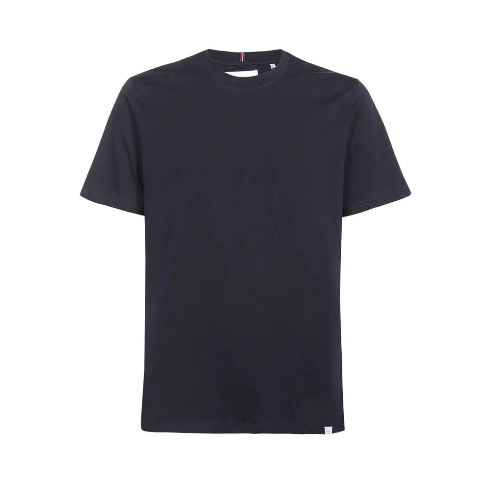 Les Deux Katoenen Ribgebreide Crew T-shirt Blue Heren